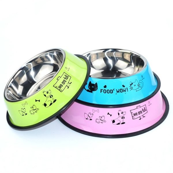 Cuenco de alimentación portátil de acero inoxidable para mascotas (30cm)